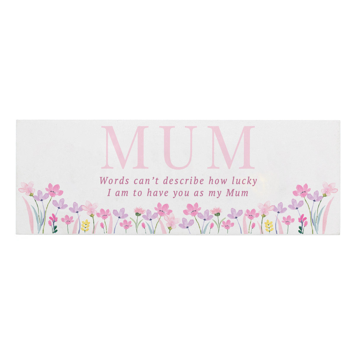 Personalised Floral Wooden Mum Ornament (Pink)