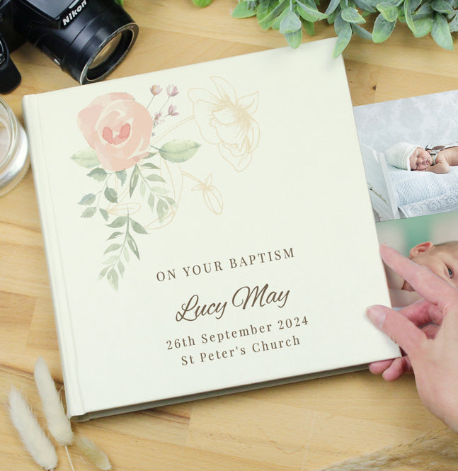 Personalised Floral Square Photo Album