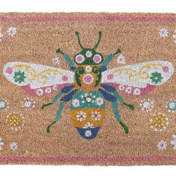 Natural Floral Bee Doormat