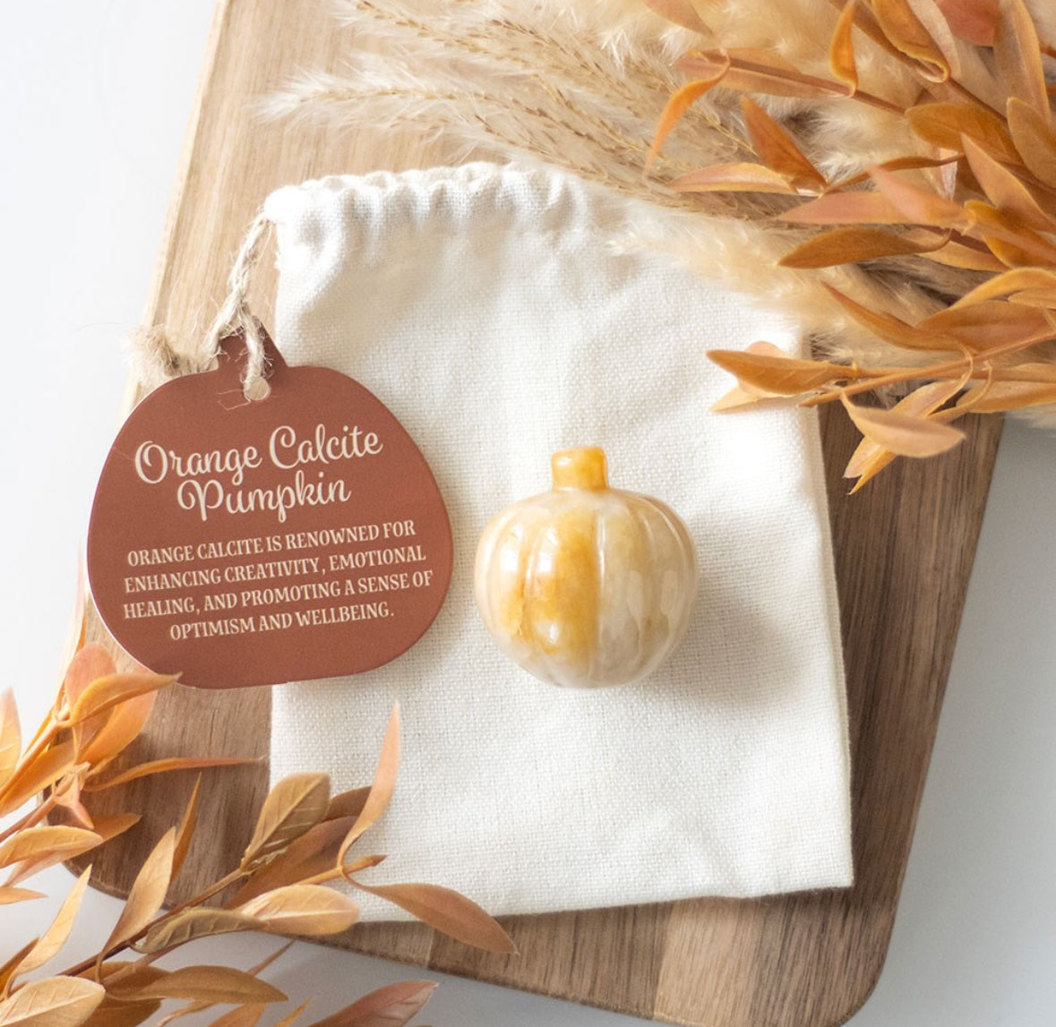 Pumpkin Shaped Orange Calcite Crystal