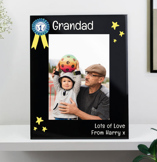 Personalised No.1 Black Glass 5x7 Frame