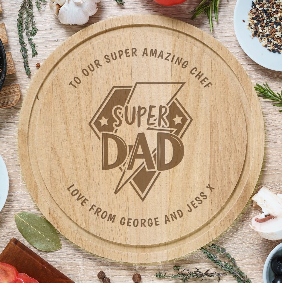 Personalised Super Dad Chopping Board