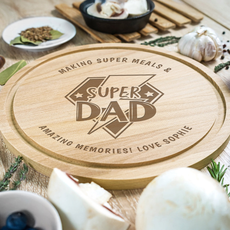 Personalised Super Dad Chopping Board
