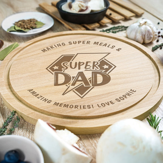 Personalised Super Dad Chopping Board