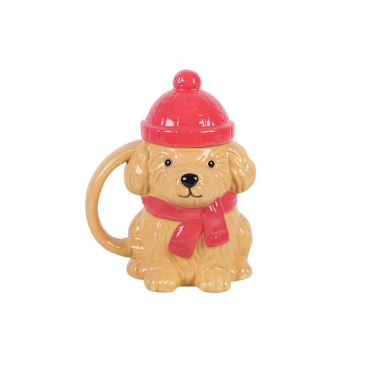 Winter Puppy Lidded Mug