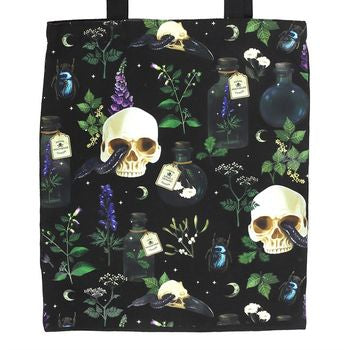 Venom & Vines Print Polycotton Tote Bag