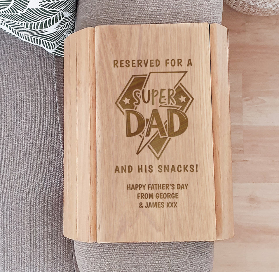 Personalised Super Dad Sofa Tray