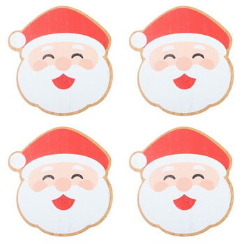 Jolly Santa Christmas Coaster Set