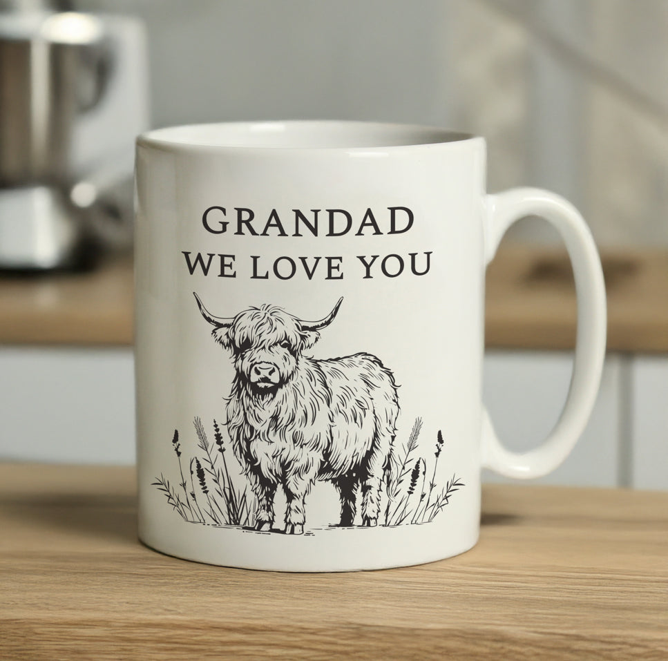 Personalised Black Highland Cow Mug