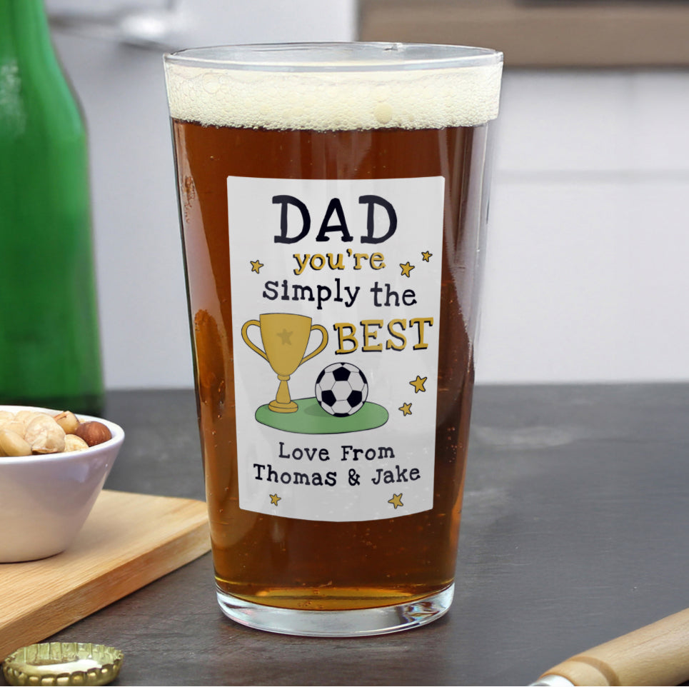 Personalised Simply The Best Beer Glass