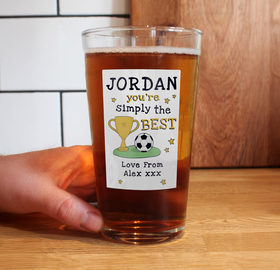 Personalised Simply The Best Beer Glass