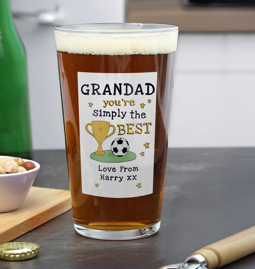 Personalised Simply The Best Beer Glass