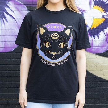 Mystic Mog Black Cat Unisex T-shirt