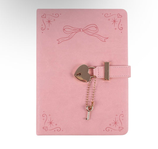 Pink Faux Leather A5 Diary with Lock