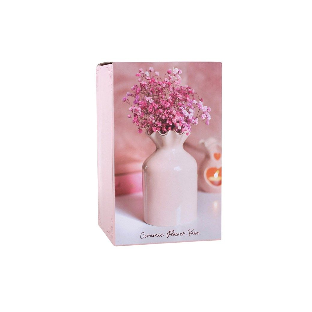 Pink Fluted Flower Vase