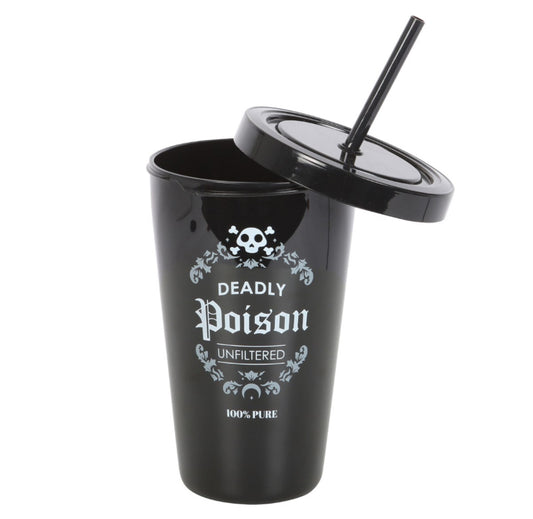 Deadly Poison Plastic Tumbler with Straw