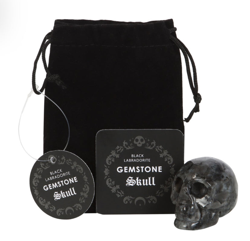 Black Labradorite Crystal Skull