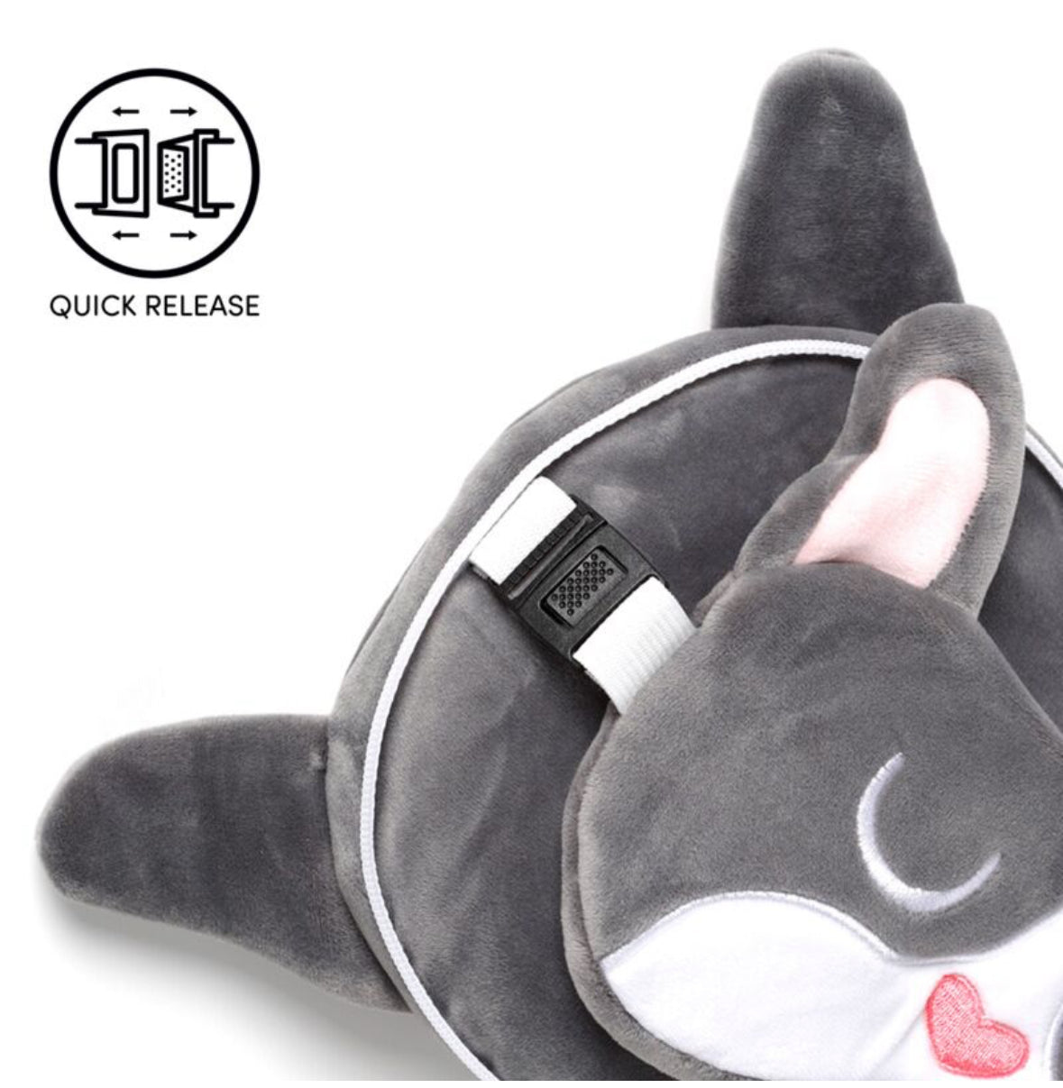 Relaxeazzz Travel Pillow & Eye Mask - French Bulldog
