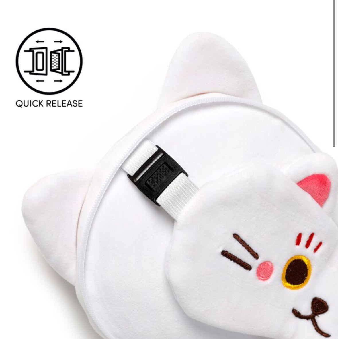 Relaxeazzz Travel Pillow & Eye Mask - Maneki Neko Lucky Cat