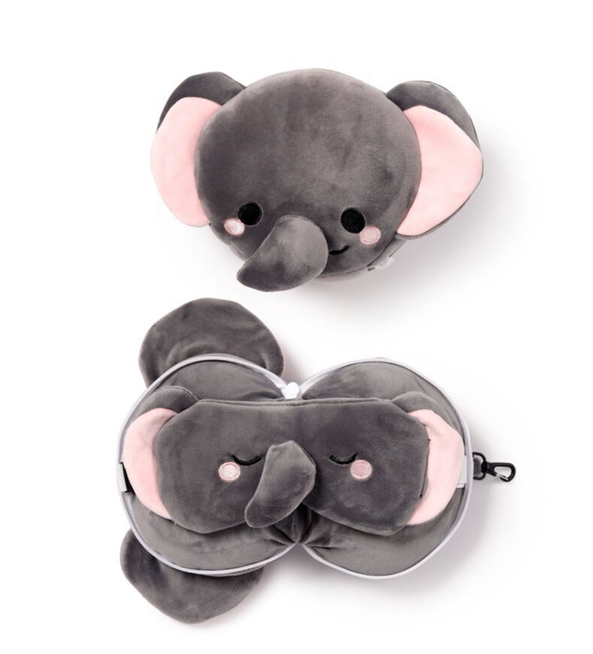 Relaxeazzz Travel Pillow & Eye Mask - Adoramals Janu the Elephant
