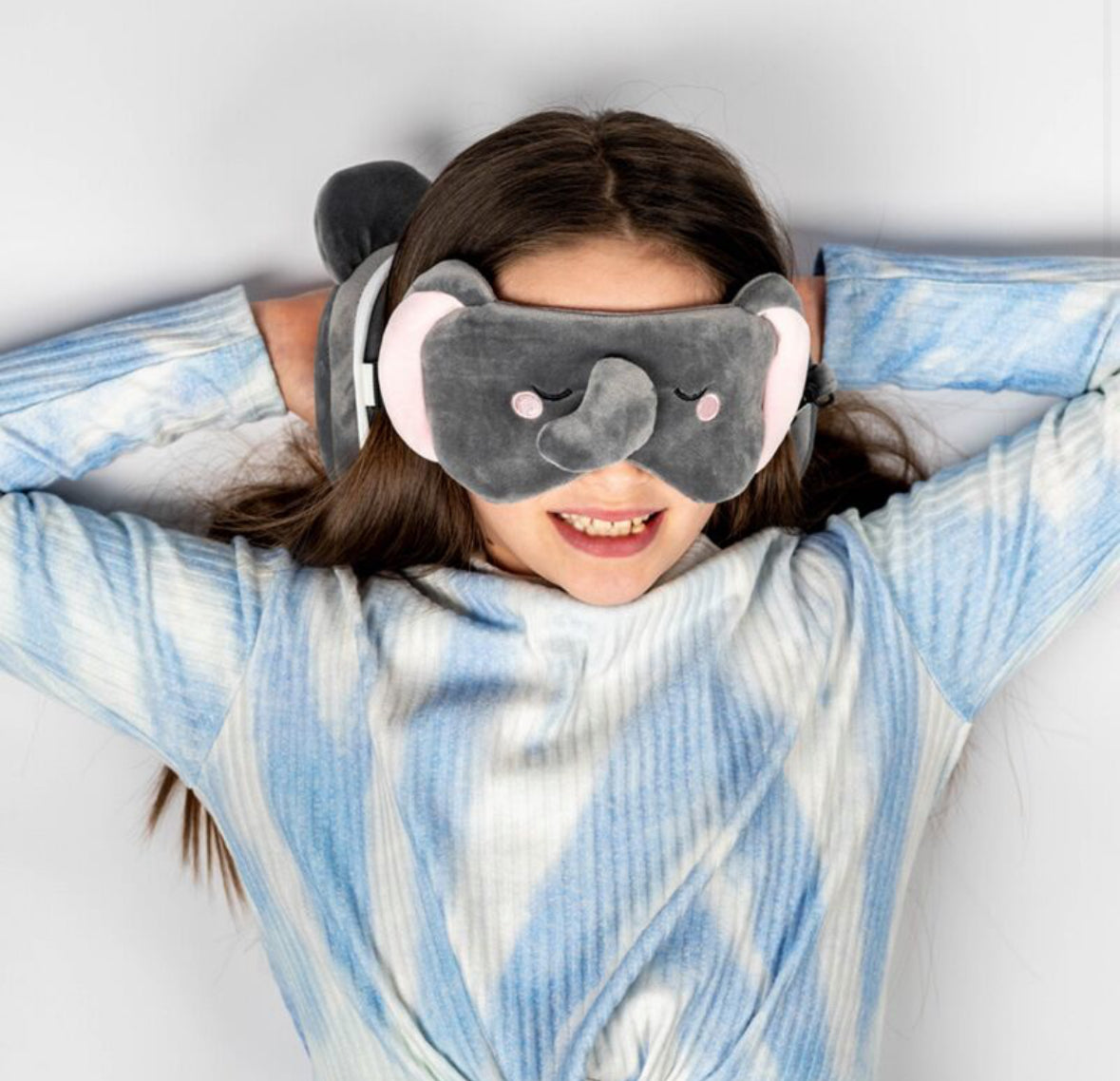 Relaxeazzz Travel Pillow & Eye Mask - Adoramals Janu the Elephant