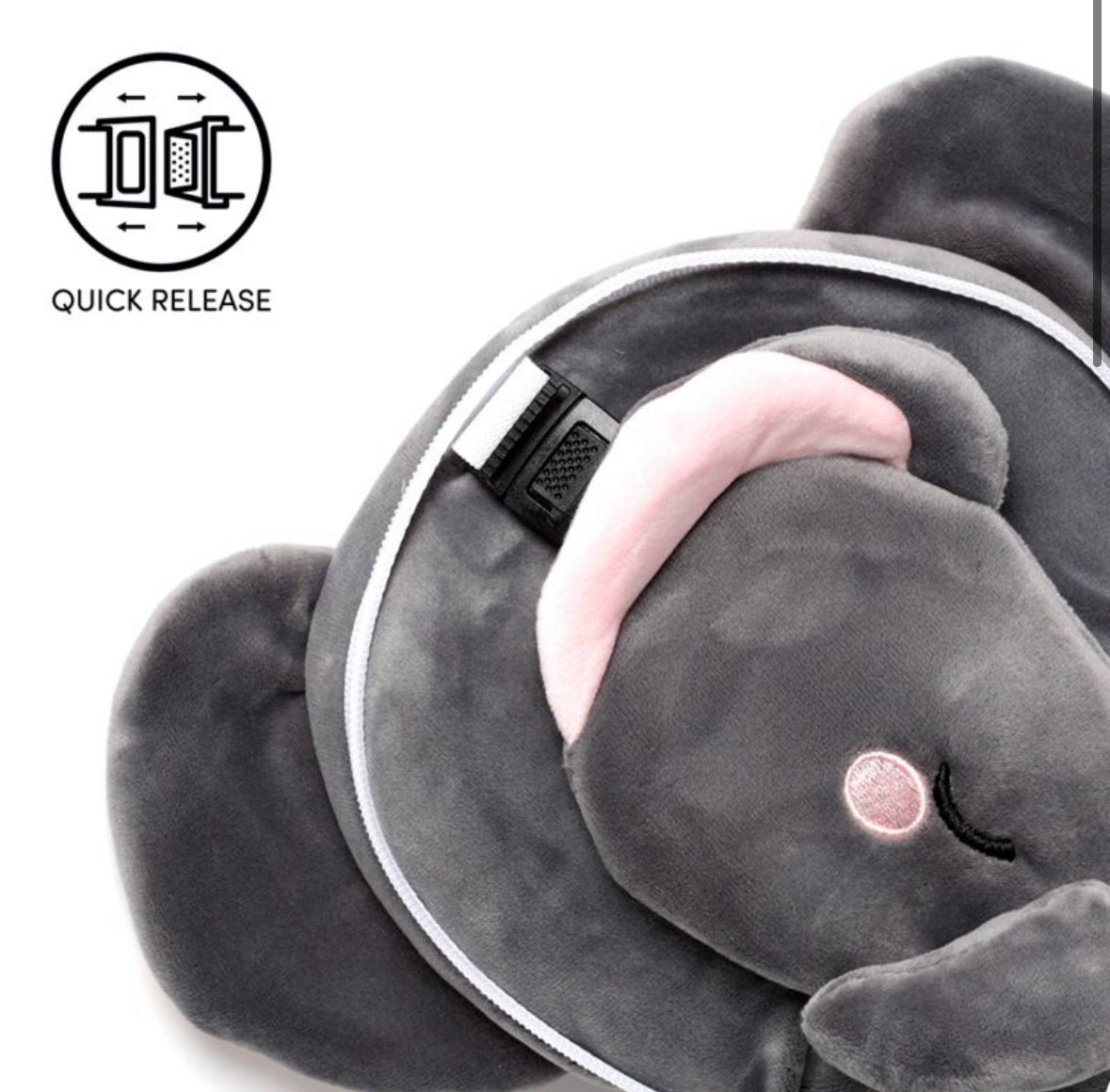 Relaxeazzz Travel Pillow & Eye Mask - Adoramals Janu the Elephant