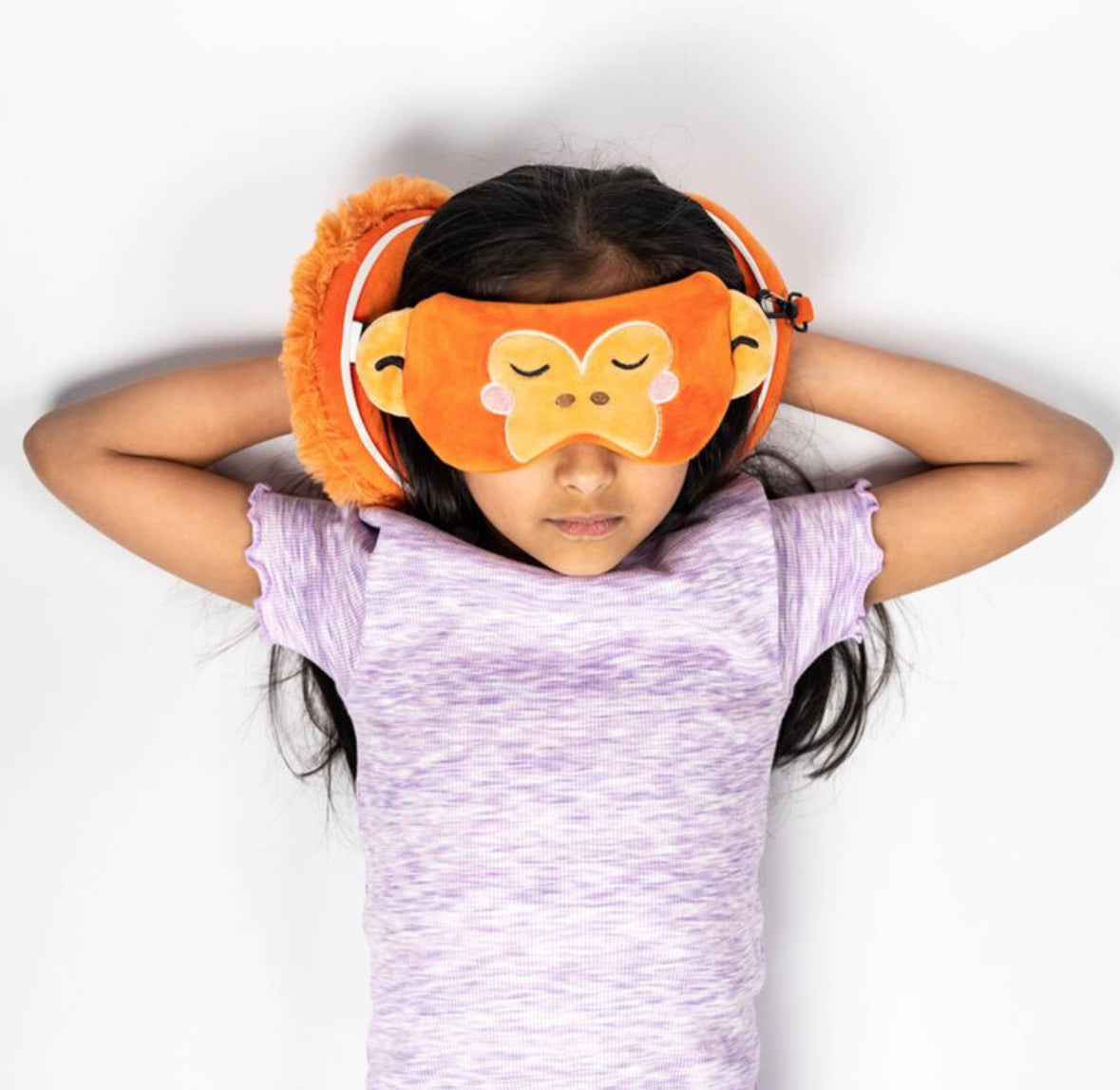 Relaxeazzz Travel Pillow & Eye Mask - Adoramals Orangutan