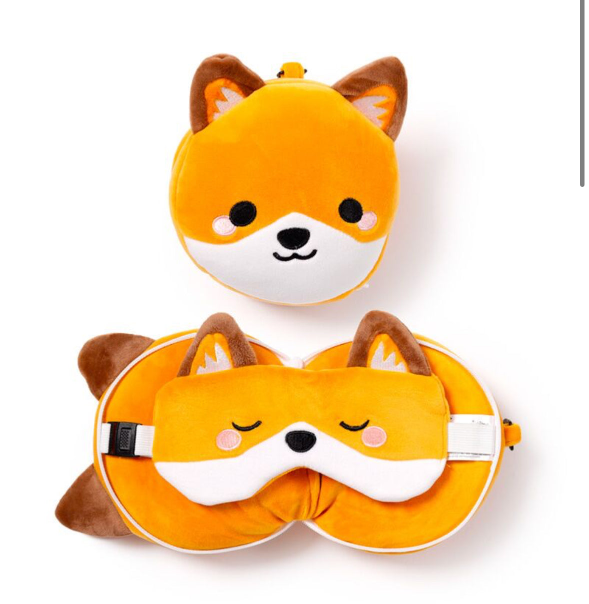 Relaxeazzz Travel Pillow & Eye Mask - Adoramals Finnick the Fox