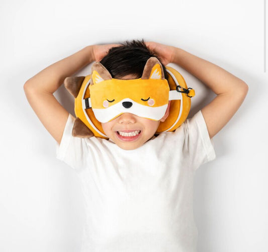 Relaxeazzz Travel Pillow & Eye Mask - Adoramals Finnick the Fox