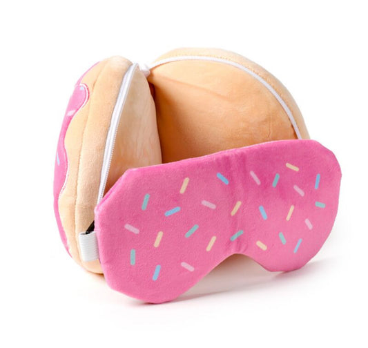 Relaxeazzz Travel Pillow & Eye Mask - Adorasnacks Donut