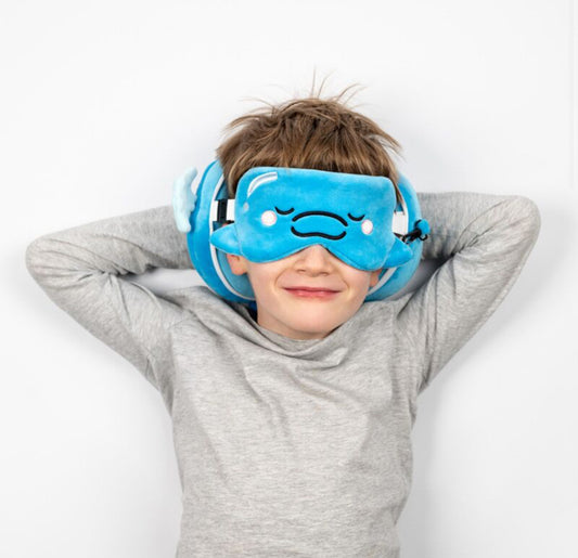 Relaxeazzz Travel Pillow & Eye Mask - Blu the Dolphin