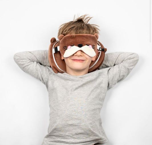 Relaxeazzz Travel Pillow & Eye Mask - Henry the Otter
