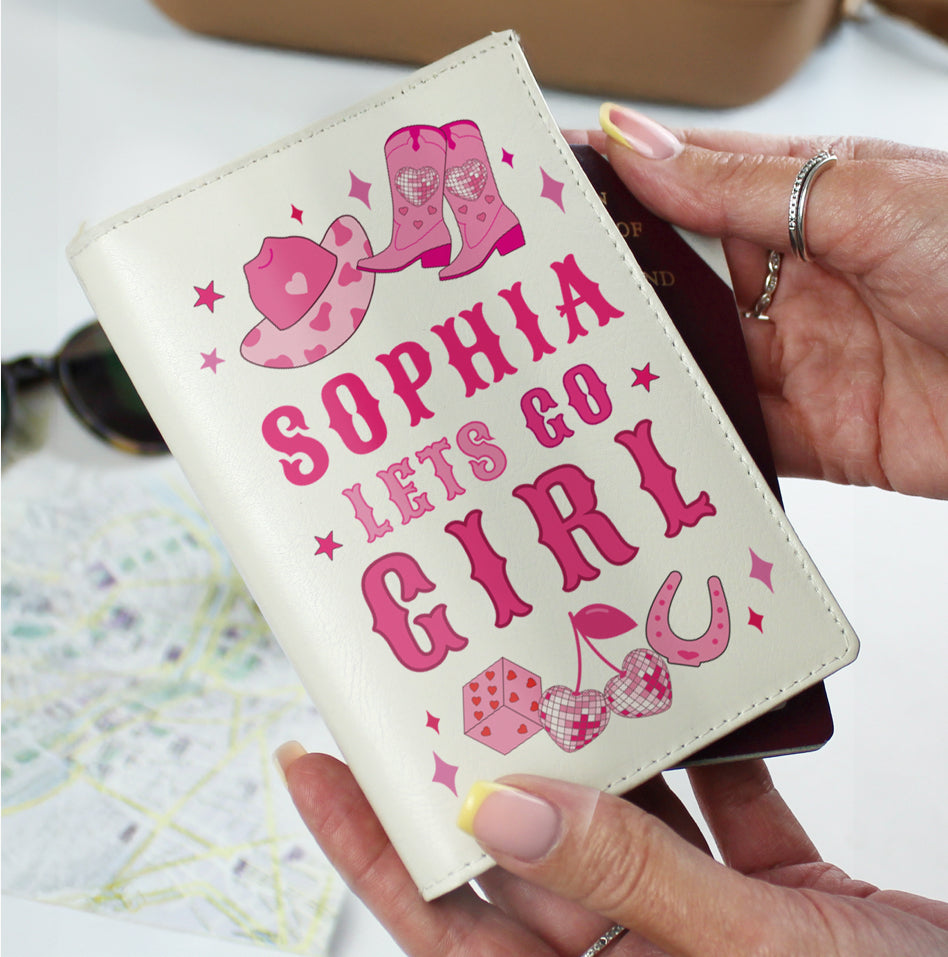 Personalised Cowgirl Luggage Tag & Passport Holder
