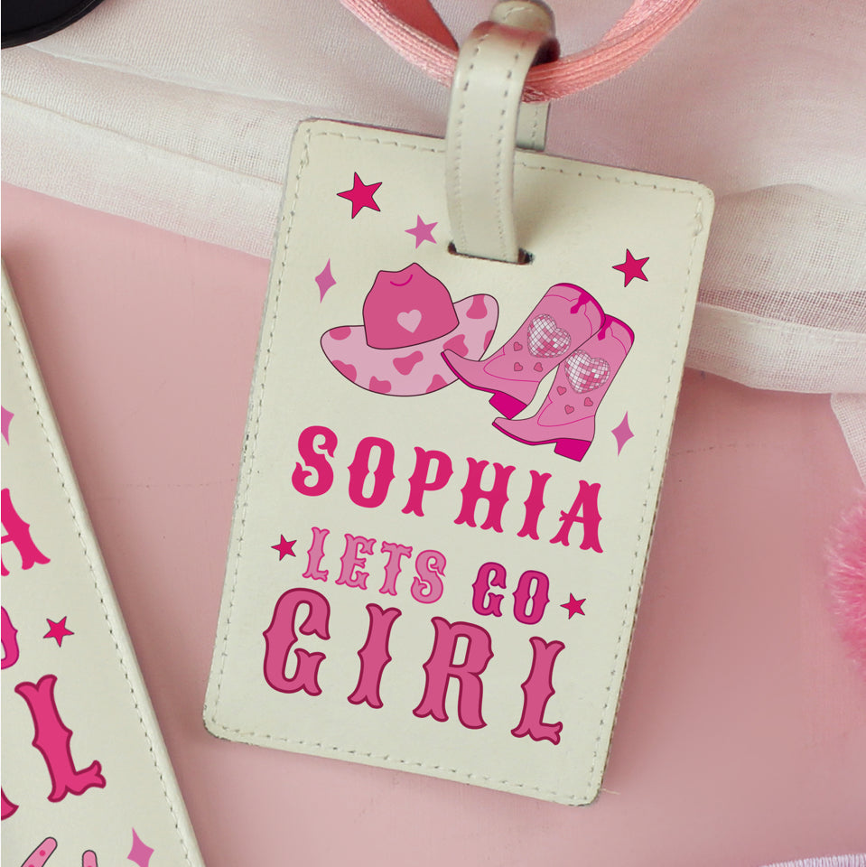 Personalised Cowgirl Luggage Tag & Passport Holder