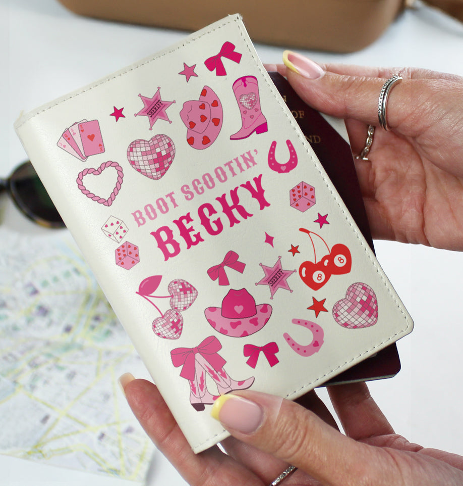 Personalised Cowgirl Passport Holder & Luggage Tag