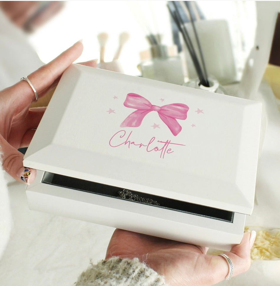 Personalised Bow Jewellery Box