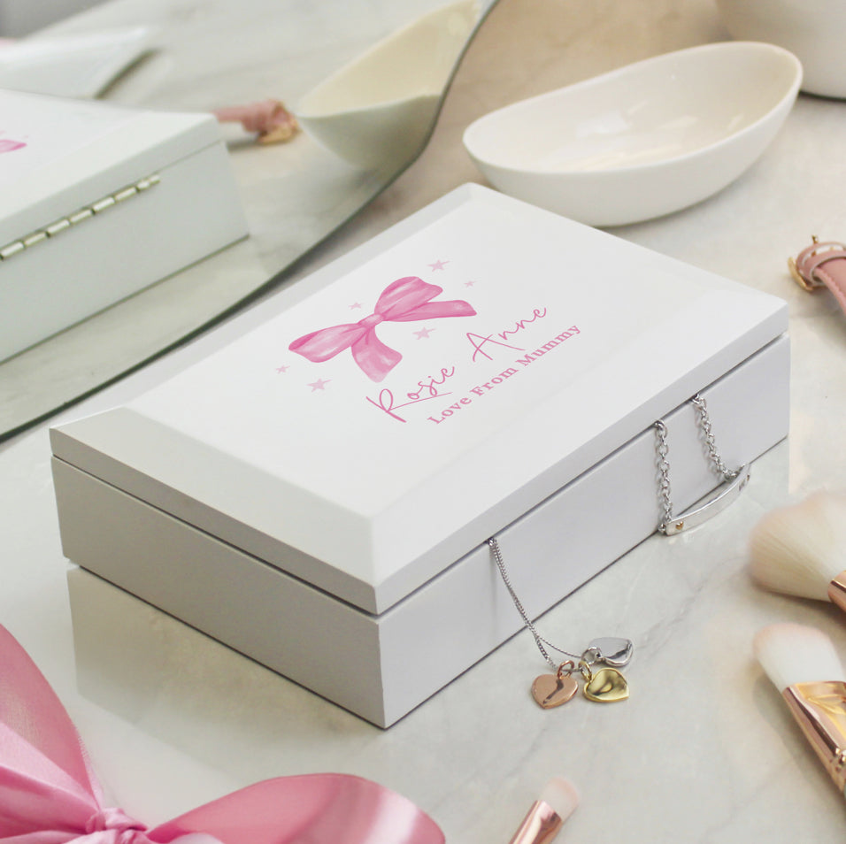 Personalised Bow Jewellery Box