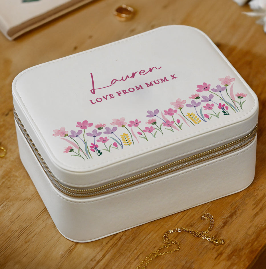 Personalised Floral Travel Jewellery Box