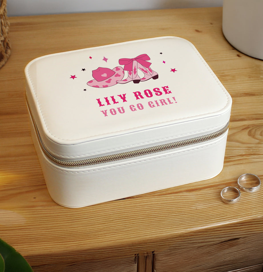 Personalised Cowgirl Travel Jewellery Box