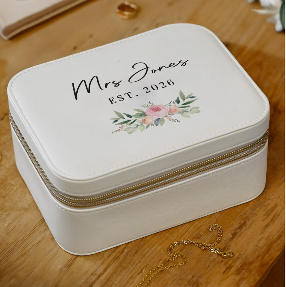 Personalised Wedding Travel Jewellery Box