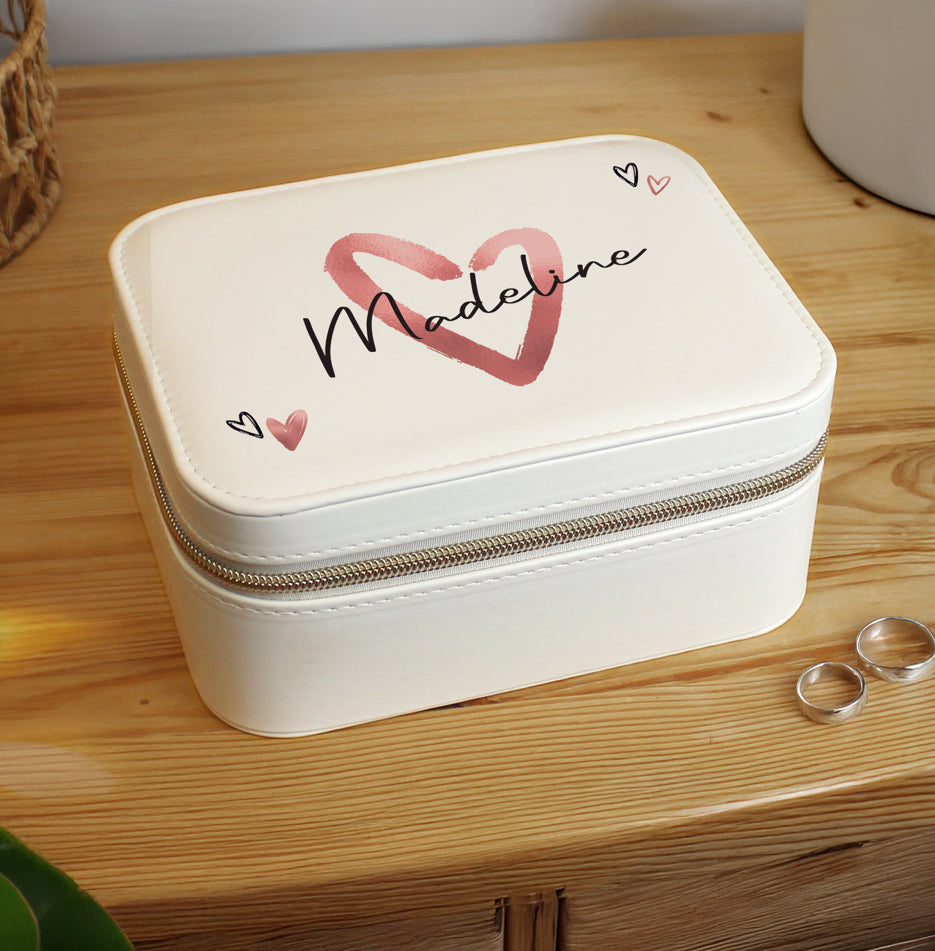 Personalised Heart Travel Jewellery Box