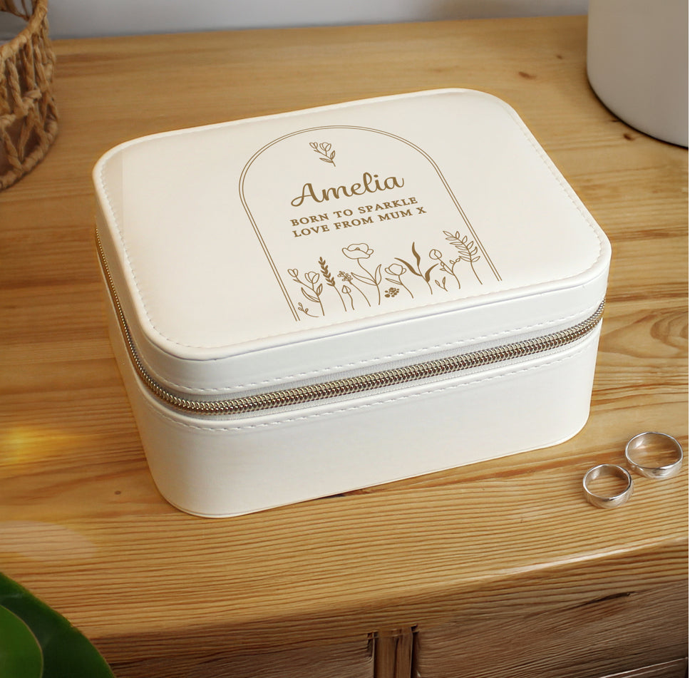 Personalised Floral Arch Travel Jewellery Box