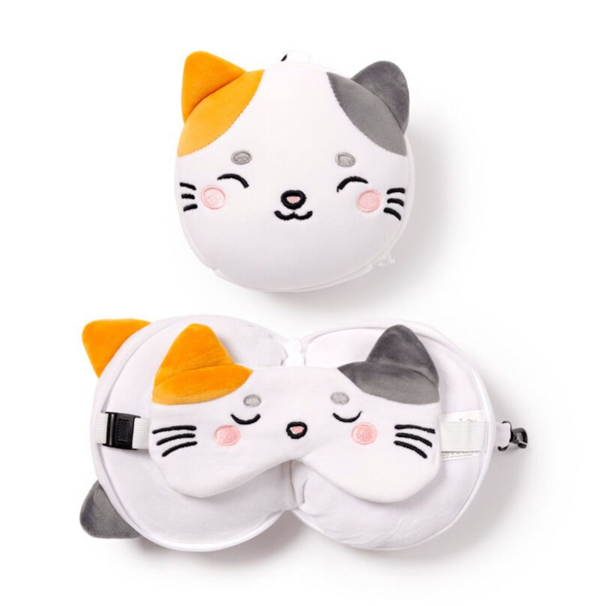 Relaxeazzz Travel Pillow & Eye Mask - Adoramals Lola the Cat
