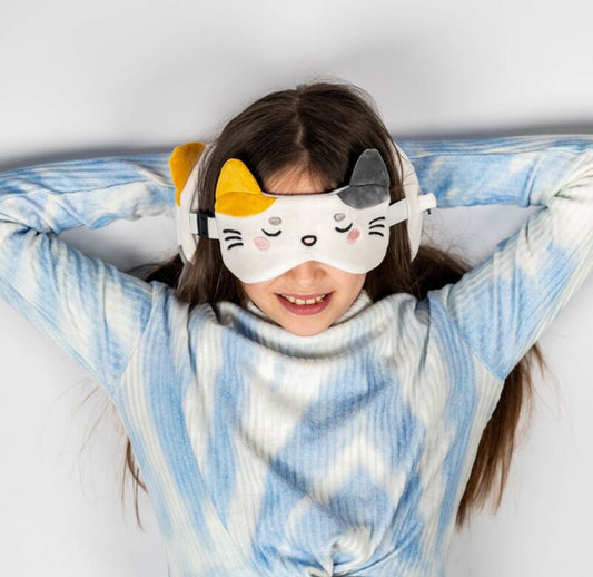 Relaxeazzz Travel Pillow & Eye Mask - Adoramals Lola the Cat