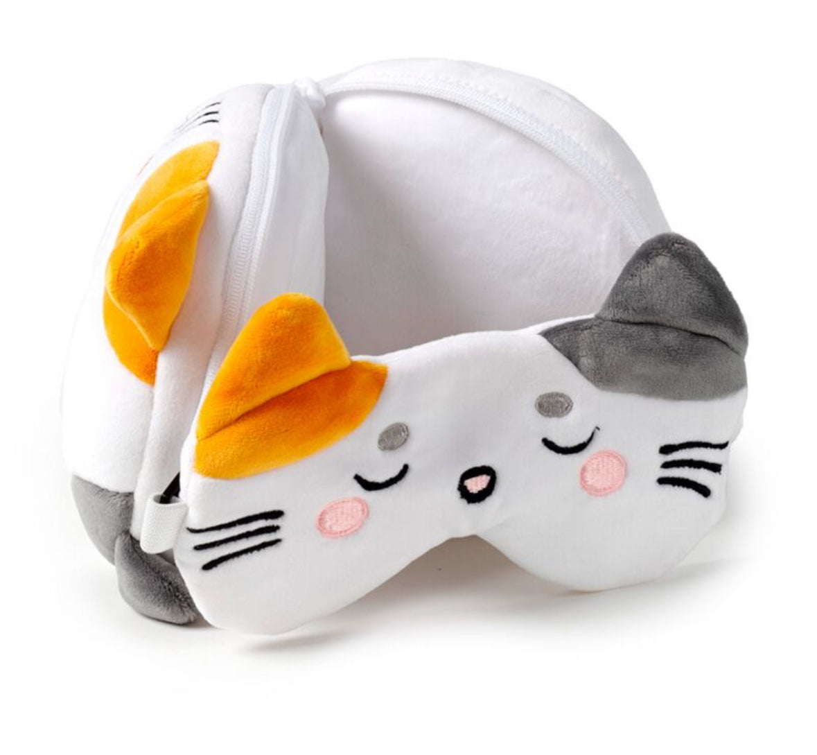 Relaxeazzz Travel Pillow & Eye Mask - Adoramals Lola the Cat