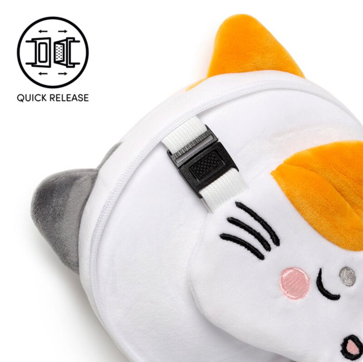 Relaxeazzz Travel Pillow & Eye Mask - Adoramals Lola the Cat