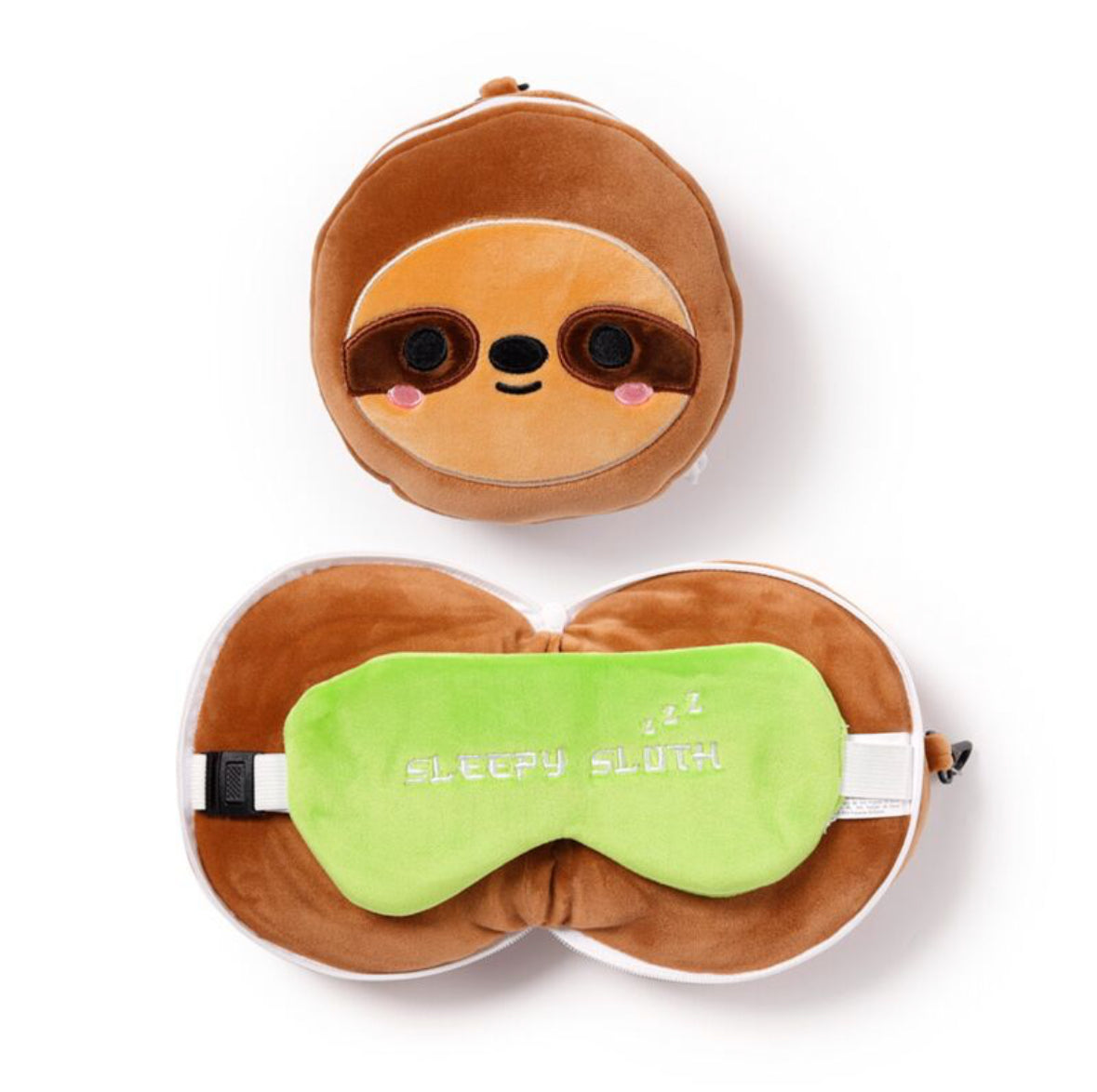 Relaxeazzz Travel Pillow & Eye Mask - Sloth