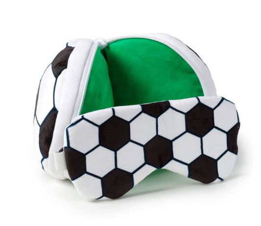 Relaxeazzz Travel Pillow & Eye Mask - Football