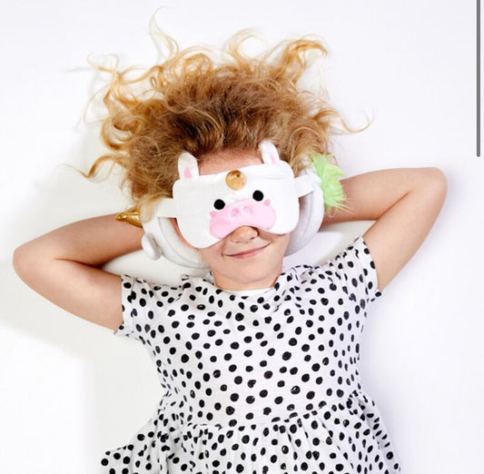 Relaxeazzz Travel Pillow & Eye Mask - Unicorn