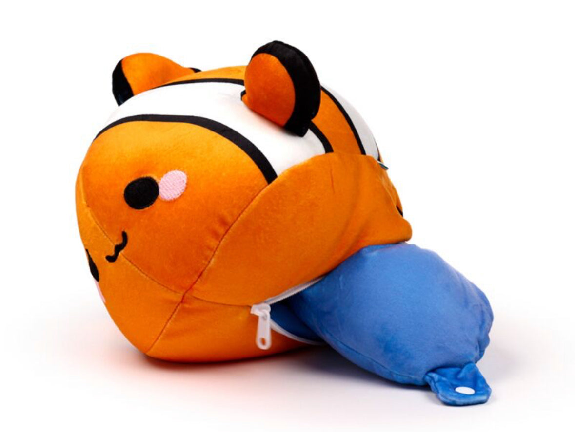 2-in-1 Swapseazzz Travel Pillow and Plush Toy - Finley the Clownfish Adoramals Ocean
